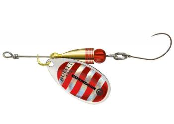 Cormoran blyskáč bullet single hook silver red strips-2-4 g