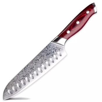 Damaškový kuchynský nôž Mijazaki Santoku