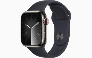 Apple Watch S9 Cell/41mm/Graphite/Šport Band/Midnight/-M/L