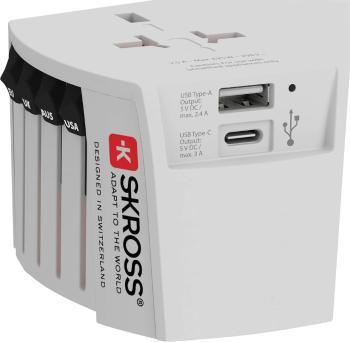 Skross 1302962 cestovný adaptér  MUV USB (AC)