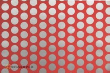 Oracover 41-021-091-010 nažehlovacia fólia Fun 1 (d x š) 10 m x 60 cm červená, strieborná