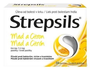 Strepsils Med a Citrón na bolesť hrdla 36 pastiliek