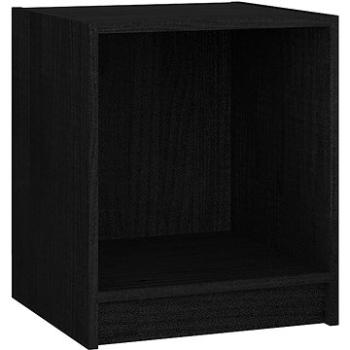 SHUMEE Nočný stolík čierny 35,5 × 33,5 × 41,5 cm masívne borovicové drevo, 809927