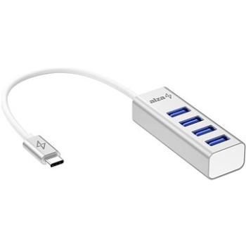 AlzaPower AluCore USB-C (M) na 4× USB-A (F) strieborná (APW-HCA4A1S)