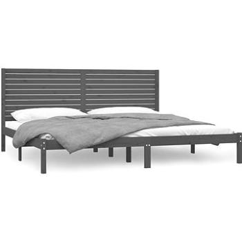 Rám postele sivý masívne drevo 200 × 200 cm, 3104630