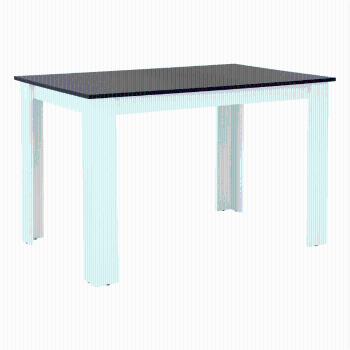 Jedálenský stôl, biela/čierna, 120x80, KRAZ, poškodený tovar