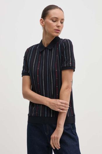 Polo tričko Tommy Hilfiger dámske, tmavomodrá farba, WW0WW42614