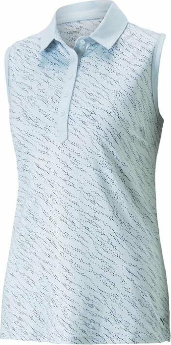 Puma Womens Cloudspun Whitewater Sleeveless Polo Lucite/Navy Blazer M