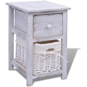 Nočný stolík drevený, biely (242866)