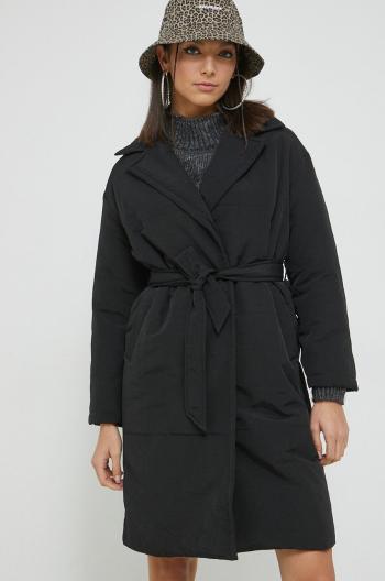 Kabát Only dámsky, čierna farba, prechodný, oversize
