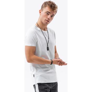 Ombre  Tričká s krátkym rukávom Pánske tričko bez potlače S1224 - biela  viacfarebny