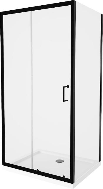 MEXEN/S - Apia Sprchovací kút 120x70 cm, transparent, čierna + vanička so sifónom 840-120-070-70-00-4010B