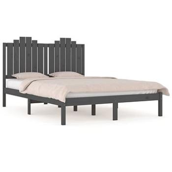 Rám postele sivý masívna borovica 140 × 190 cm, 3103760