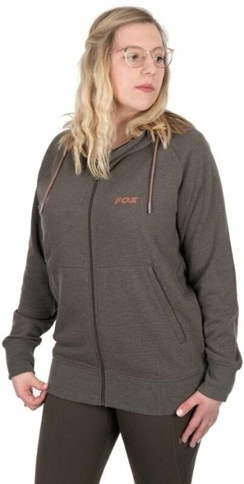 Fox Fishing Mikina Womens Zipped Hoodie Dusty Olive Marl/Mauve Fox M