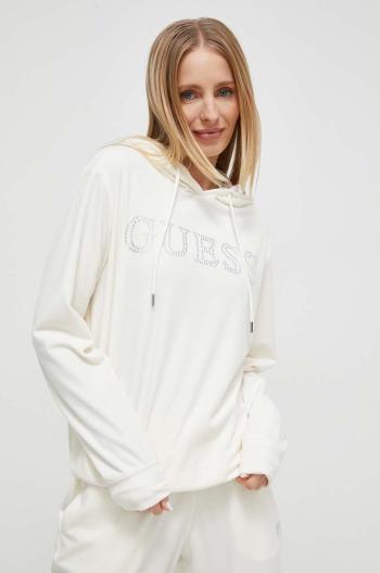 Mikina Guess COUTURE dámska, béžová farba, s kapucňou, V4RQ25 KBXI2