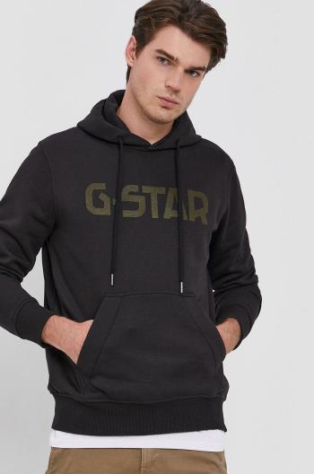 Mikina G-Star Raw pánska, čierna farba, s nášivkou