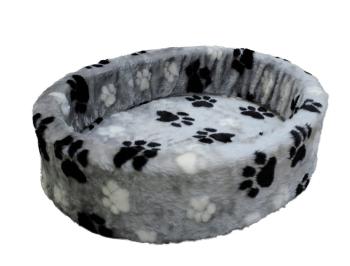 Nobby Paw Mäkký plyšový peleh pre psov a mačky so vzorom labiek sivá