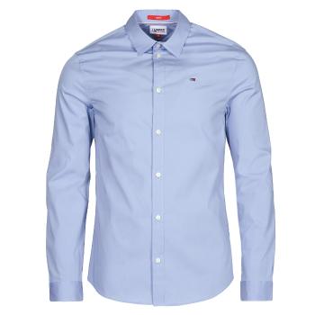 Tommy Jeans  TJM ORIGINAL STRETCH SHIRT  Košele s dlhým rukávom Modrá