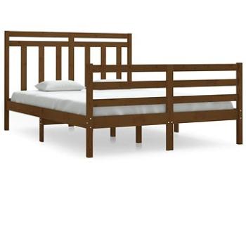 Rám postele medovo hnedý masívne drevo 135 × 190 cm Double, 3105293