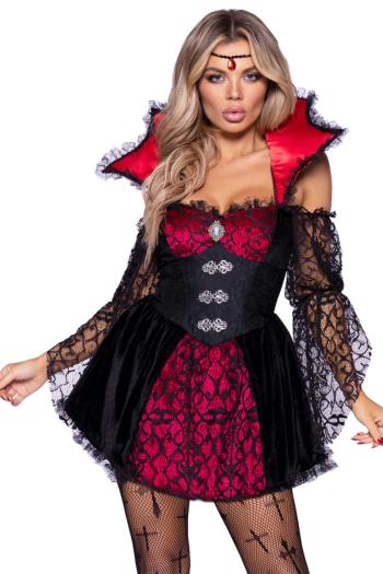Čierno-červený sexi kostým Victorian Vampire 87146
