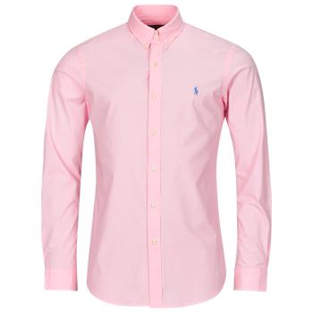 Polo Ralph Lauren  CHEMISE AJUSTEE SLIM FIT EN POPELINE UNIE  Košele s dlhým rukávom Ružová