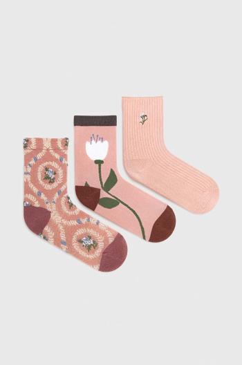 Ponožky Answear Lab 3-pak dámske, ružová farba