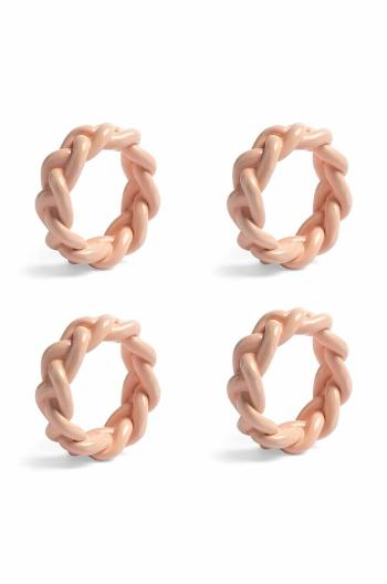 Krúžky na obrúsky &k amsterdam Braid Pink Set 4-pak