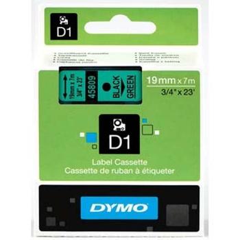 Dymo D1 45809, S0720890, 19mm x 7m, čierna tlač/zelený podklad, originálna páska