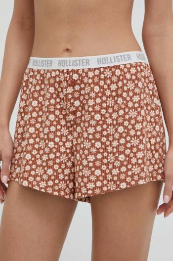 Pyžamové šortky Hollister Co. dámske, hnedá farba,