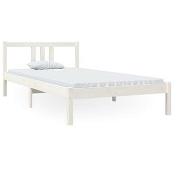Rám postele biely masívne drevo 100 × 200 cm, 814875