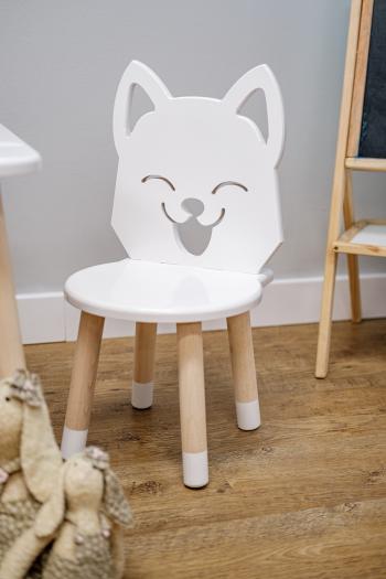 Detská stolička - Liška - biela Kids chair - Fox 