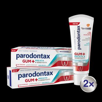 PARODONTAX White DUO na ďasná, dych a citlivé zuby, bielenie 2 x 75 ml