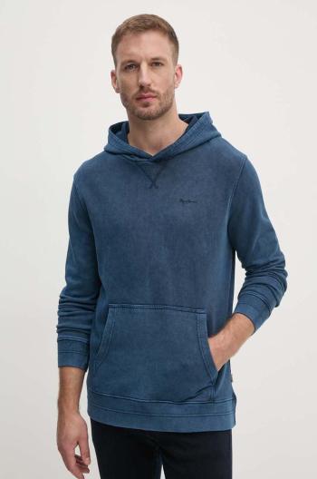 Bavlnená mikina Pepe Jeans SILVERTON HOODIE pánska, tmavomodrá farba, s kapucňou, jednofarebná, PM582713