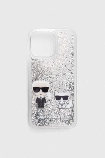 Puzdro na mobil Karl Lagerfeld iPhone 13 Pro / 13 6,1" strieborná farba