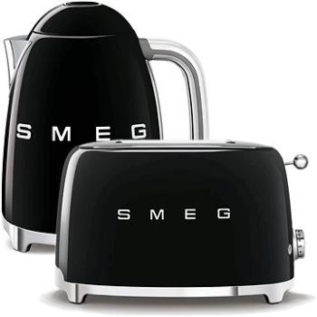 rychlovarná konvice SMEG 50s Retro Style 1,7l černá + topinkovač SMEG 50s Retro Style 2x2 černý 95