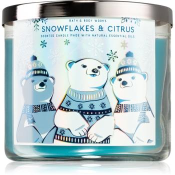 Bath & Body Works Snowflakes & Citrus vonná sviečka I. 411 g