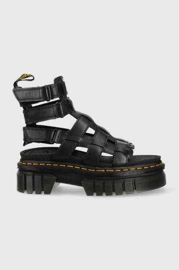 Kožené sandále Dr. Martens Ricki Gladiator dámske, čierna farba, na platforme