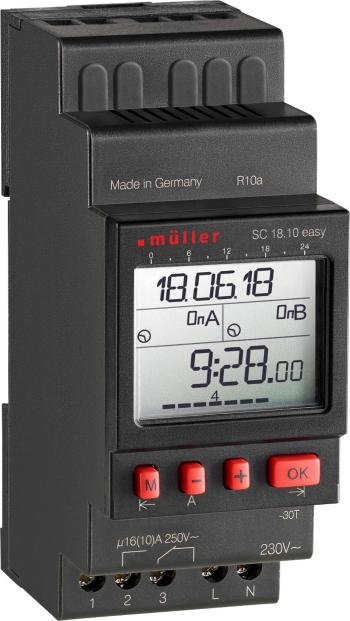 Müller SC 18.10 easy 230V 50-60Hz časovač na DIN lištu  230 V/AC 16 A/250 V