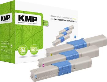 KMP sada tonerov  náhradný OKI 44973535, 44973534, 44973533 kompatibilná zelenomodrá, purpurová, žltá 1500 Seiten O-T37V
