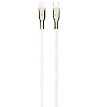 FIXED Cable USB-C/Lightning a podporou PD 1.2m certifikácia MFi pletený biely (FIXDB-CL12-WH)