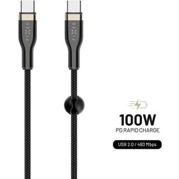 FIXED Cable USB-C/USB-C a podporou PD 0.5 m USB 2.0 100 W opletený čierny (FIXDB-CC05-BK)