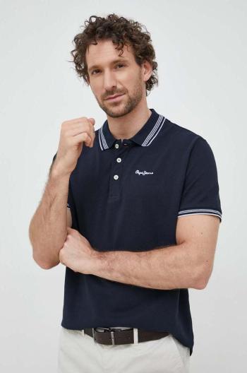 Bavlnené polo tričko Pepe Jeans Jett tmavomodrá farba, s nášivkou