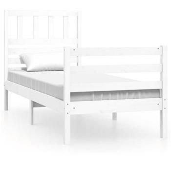 Rám postele biely masívne drevo 90 × 200 cm, 3101074