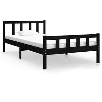 Rám postele čierny masívne drevo 100 × 200 cm, 810673