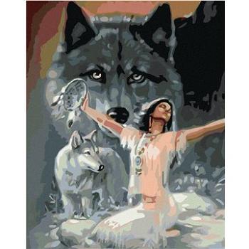 Maľovanie podľa čísel – Tancujúca indiánka s vlkom (HRAmal01018nad)
