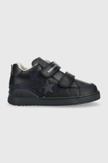 Detské zimné kožené topánky Biomecanics čierna farba