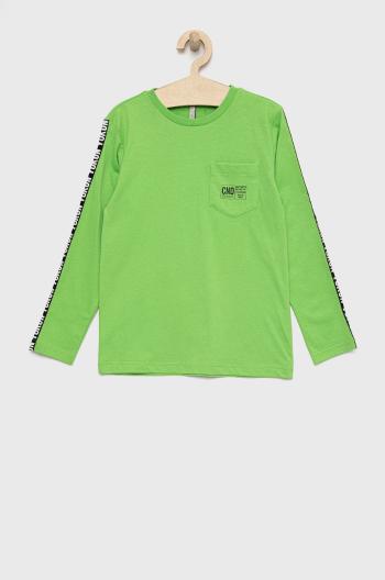 Detská bavlnená košeľa s dlhým rukávom Birba&Trybeyond zelená farba, s nášivkou