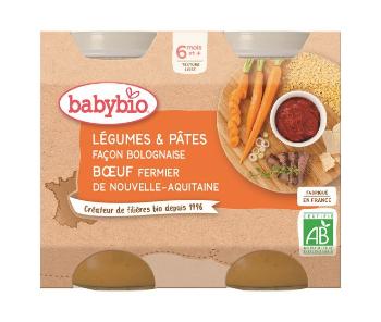 BABYBIO Zelenina s cestovinami na bolonský spôsob s hovädzím (2x 200 g)