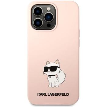 Karl Lagerfeld Liquid Silicone Choupette NFT Zadný Kryt pre iPhone 13 Pro Pink (KLHCP13LSNCHBCP)