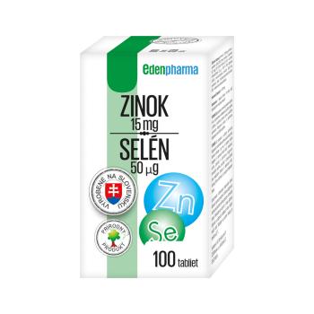 EdenPharma Zinok 15 mg + Selén 50 µg 100 tabliet